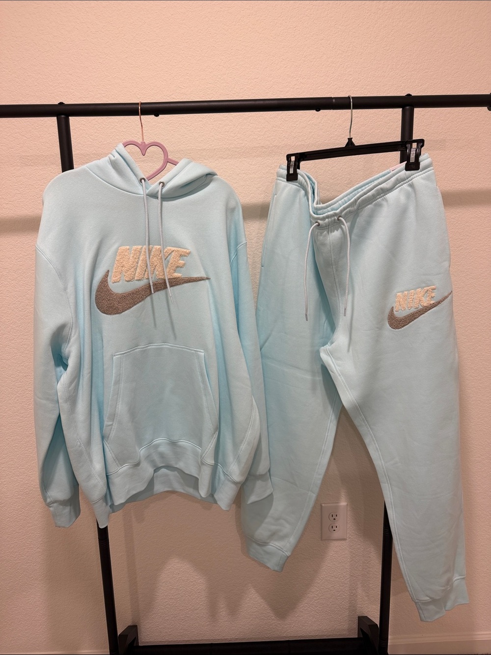 Nike Men's Light Blue Hoodie & Joggers Set in XL